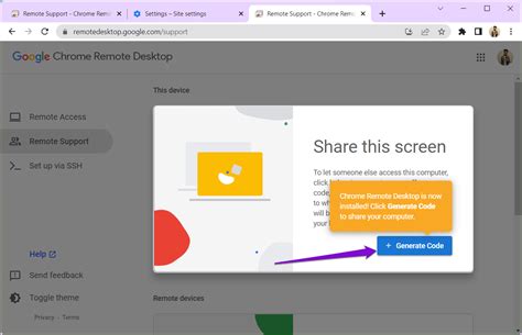 سطح المكتب البعيد من Chrome .